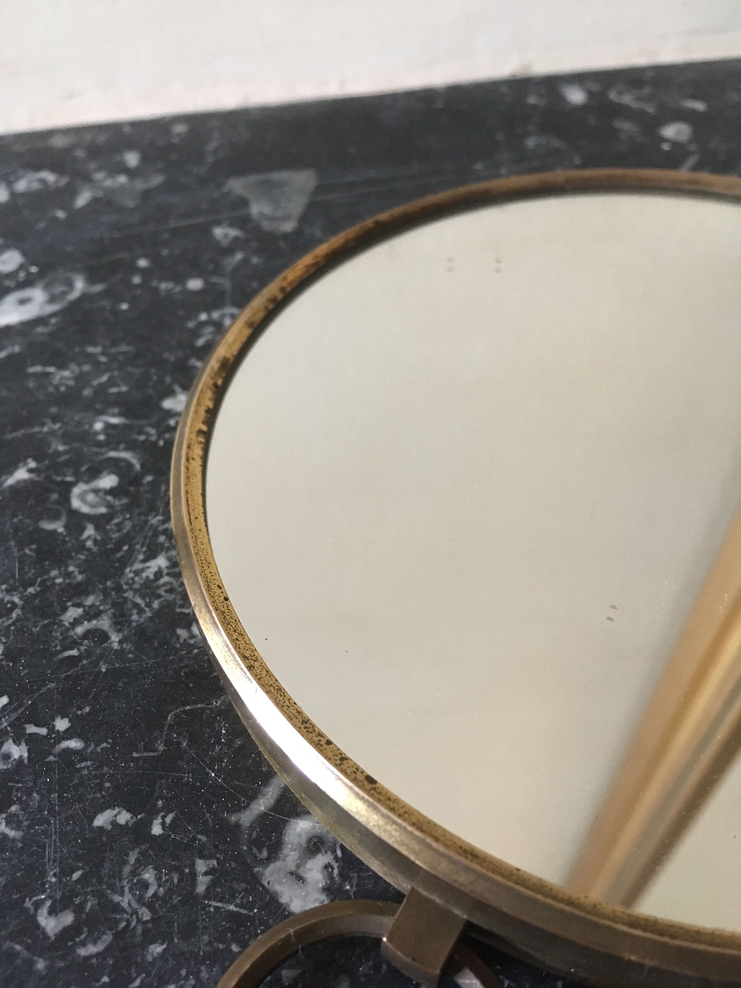 Round brass mirror