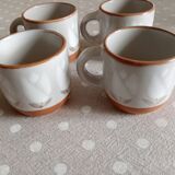 Enamelled stoneware coffee cups