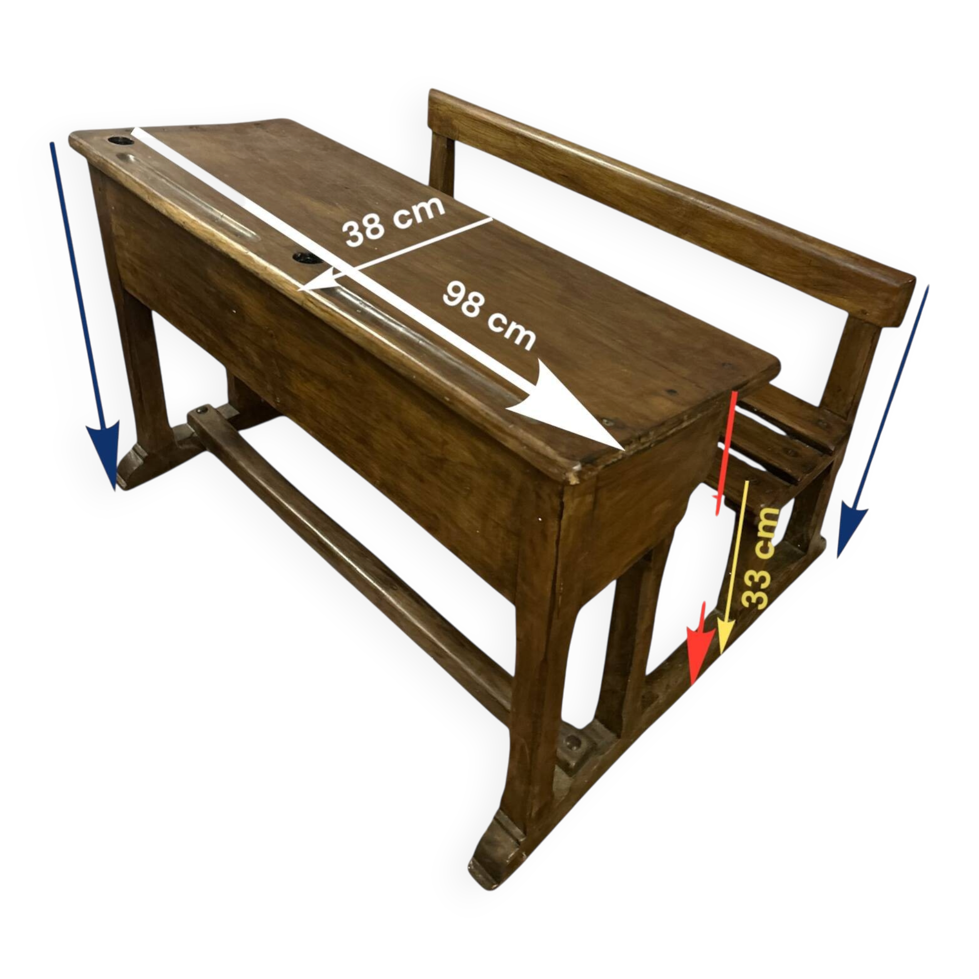 School desk for 2 people
