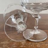 2 coupes à champagne anciennes en verre soufflé à côtes plates 19eme siècle