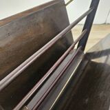 Magazine rack from the 1950s in wood and brass