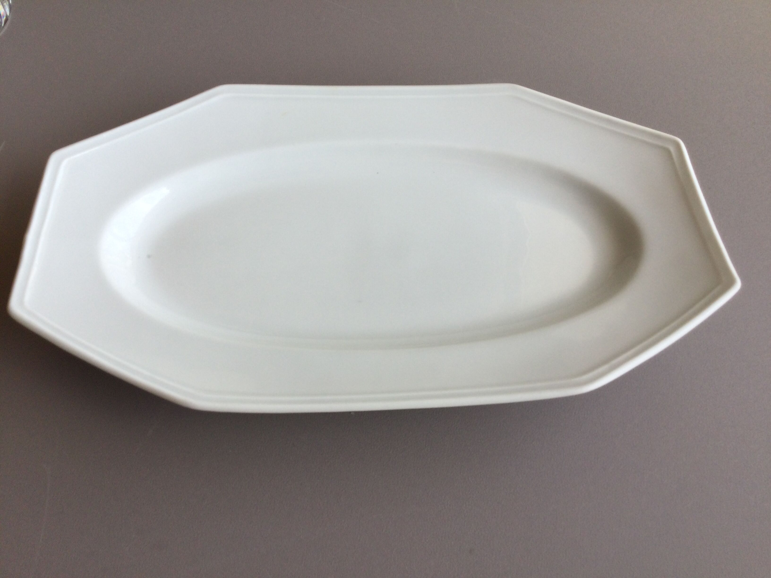 ravier in white porcelain of Limoges - octagonal shape