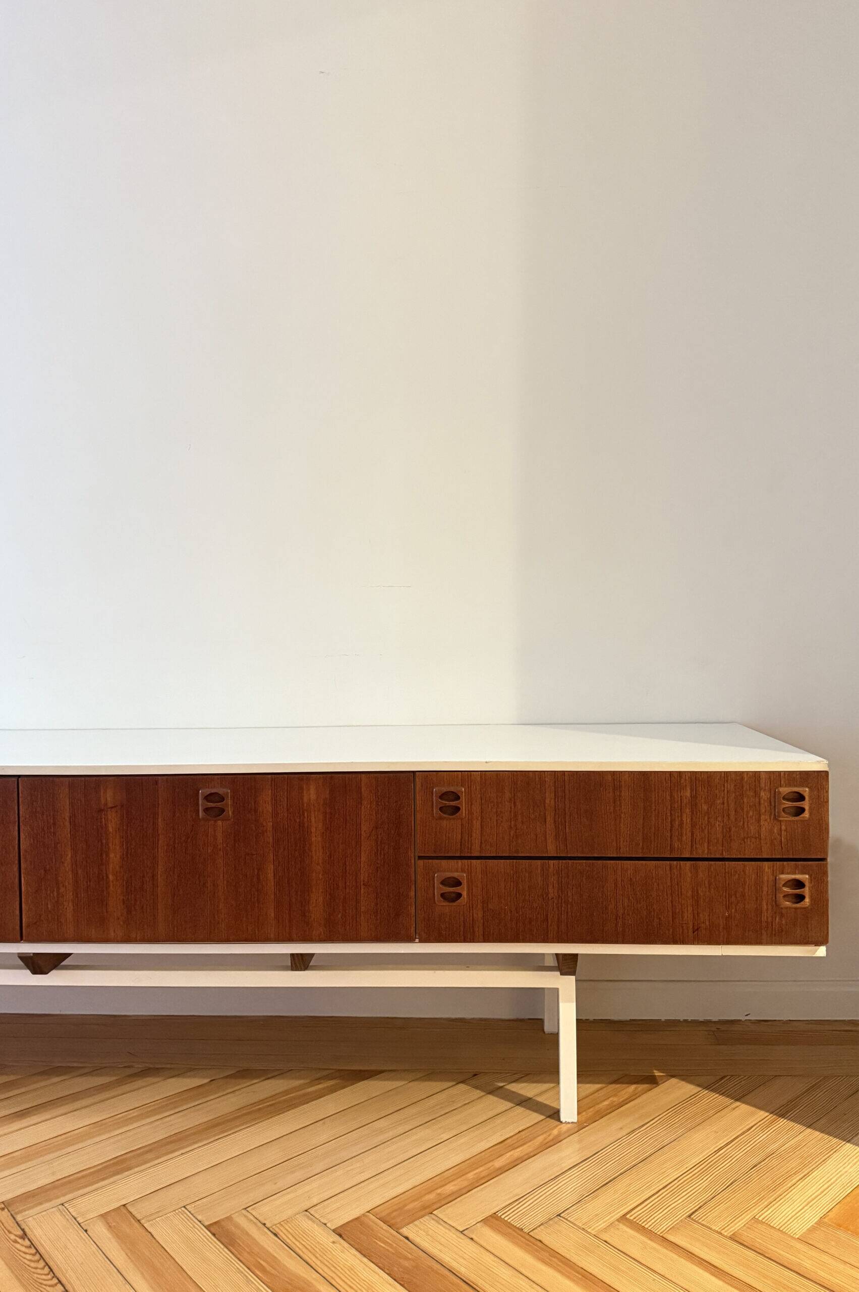 Teak and metal sideboard
