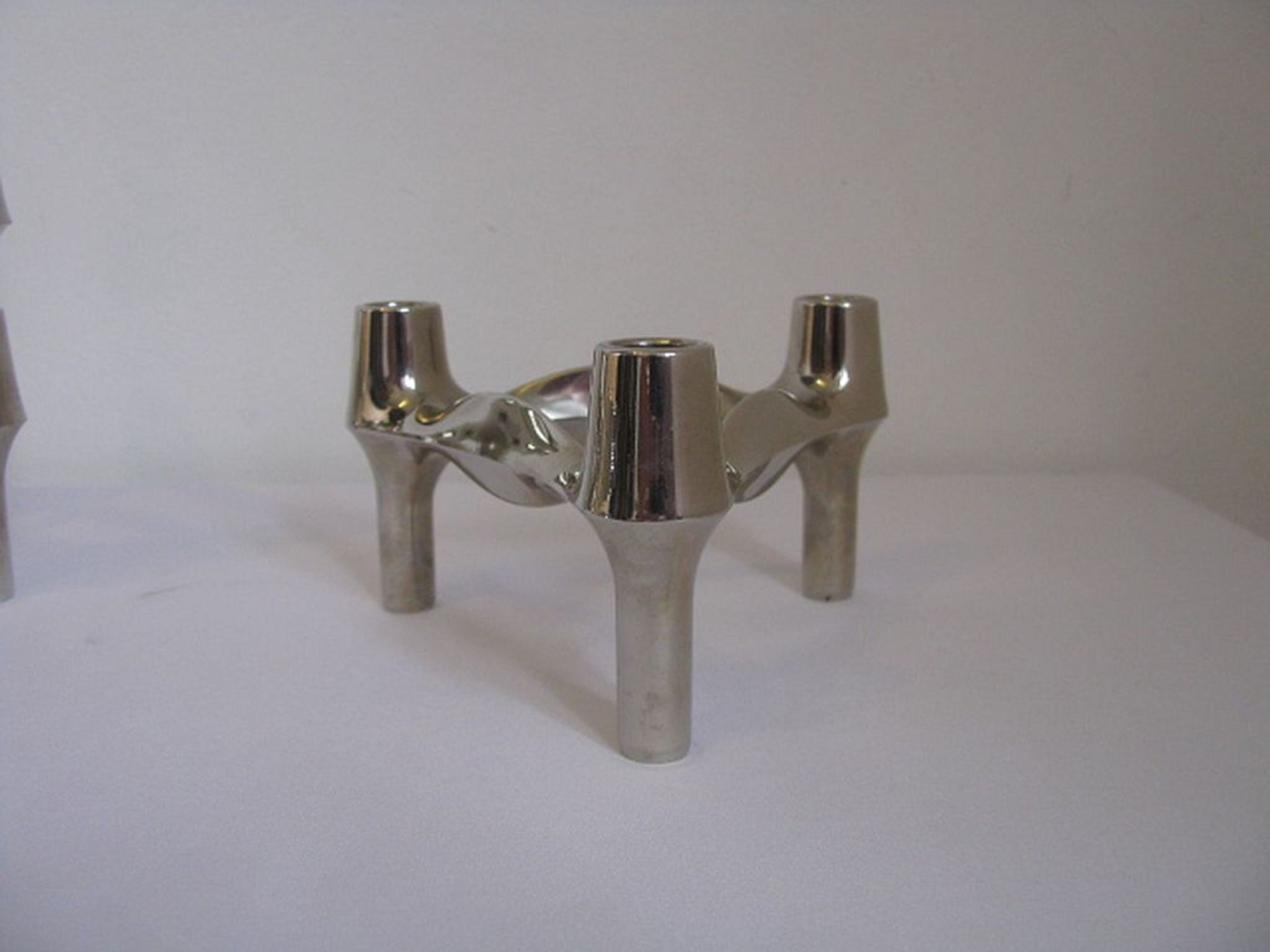 Set de bougeoirs modulaires Bmf édition argent conçus par Fritz Nagel & Ceasar Stoffi