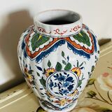 Petit vase peint à la main motifs oiseaux et fleurs