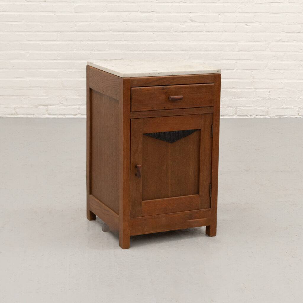 Dutch Art Deco Marble Bedside Table 1920s