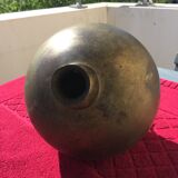 Ancient copper vase soliflore on foot