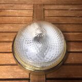 Old molded glass ceiling light + vintage gold contour