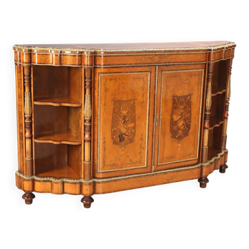 Antique buffet in maple burl veneer, United Kingdom, 19th century