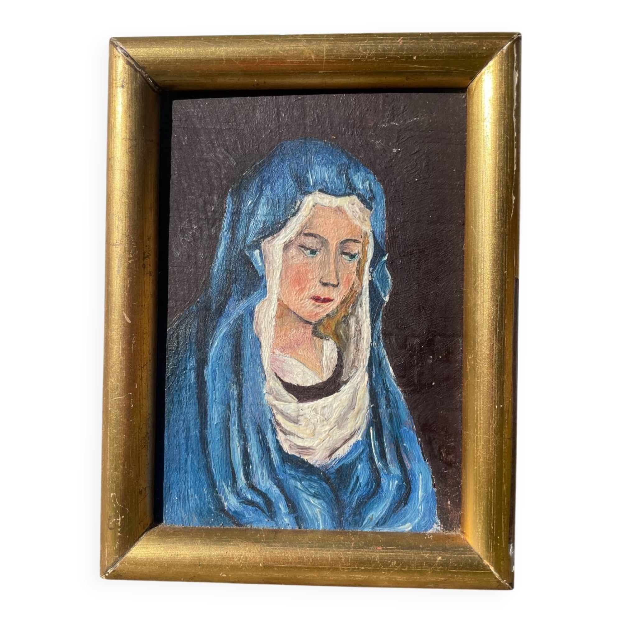 Petite peinture de vierge / tableau ancien