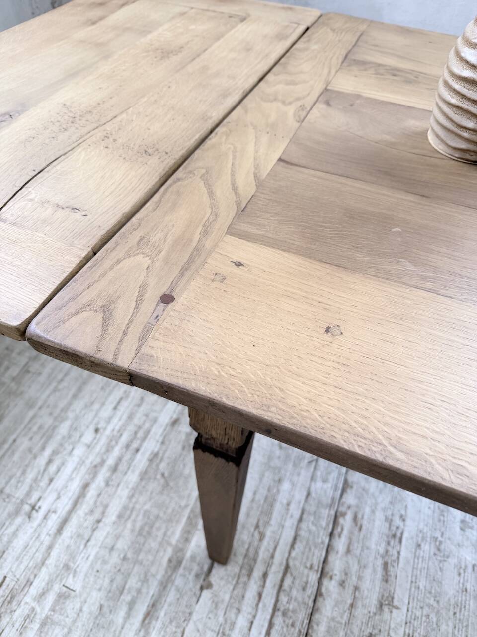Solid oak farmhouse table with extensions (190-280cm) 1950