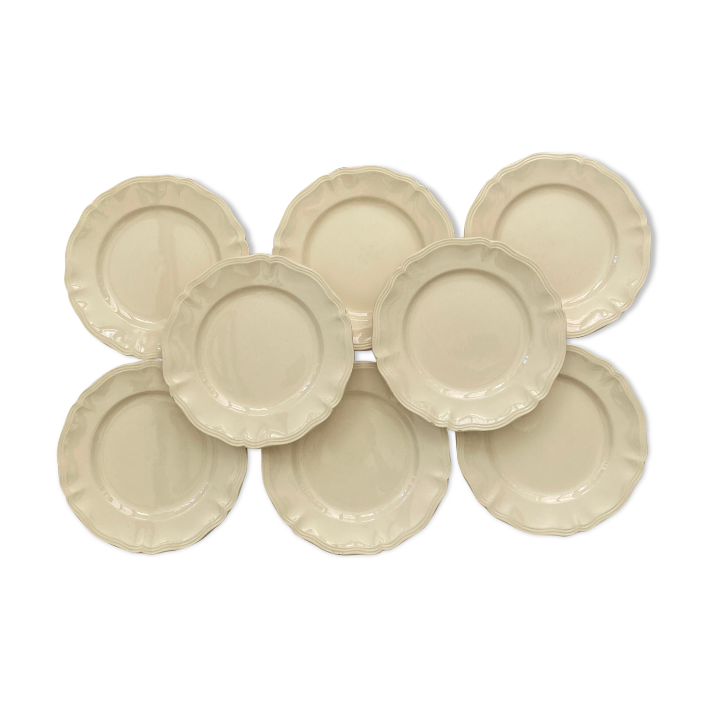 Set of 8 plates ivory Digoin Sarreguemines