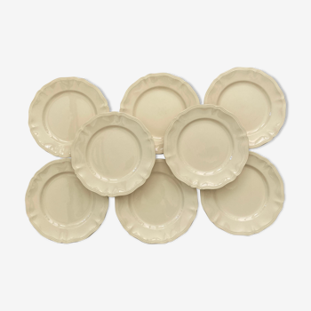 Set de 8 assiettes ivoire Digoin Sarreguemines