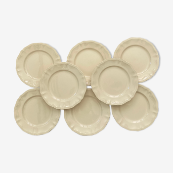 Set of 8 plates ivory Digoin Sarreguemines