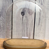 Old oval glass bell globe 35 cm high