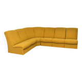 Yellow bouclé corner modular sofa, 1970s, set of 6
