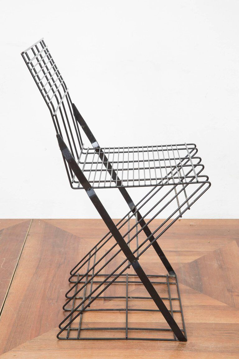 Pair of Italian steel chairs