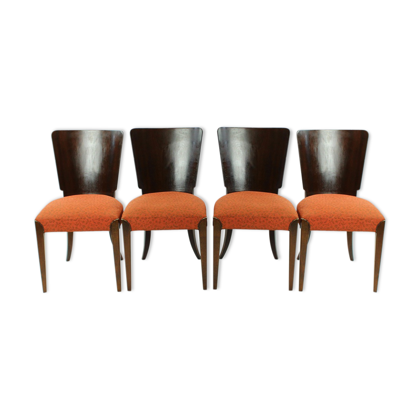 4 chaises H-214 de Jindrich Halabala Tchécoslovaquie, années 1930