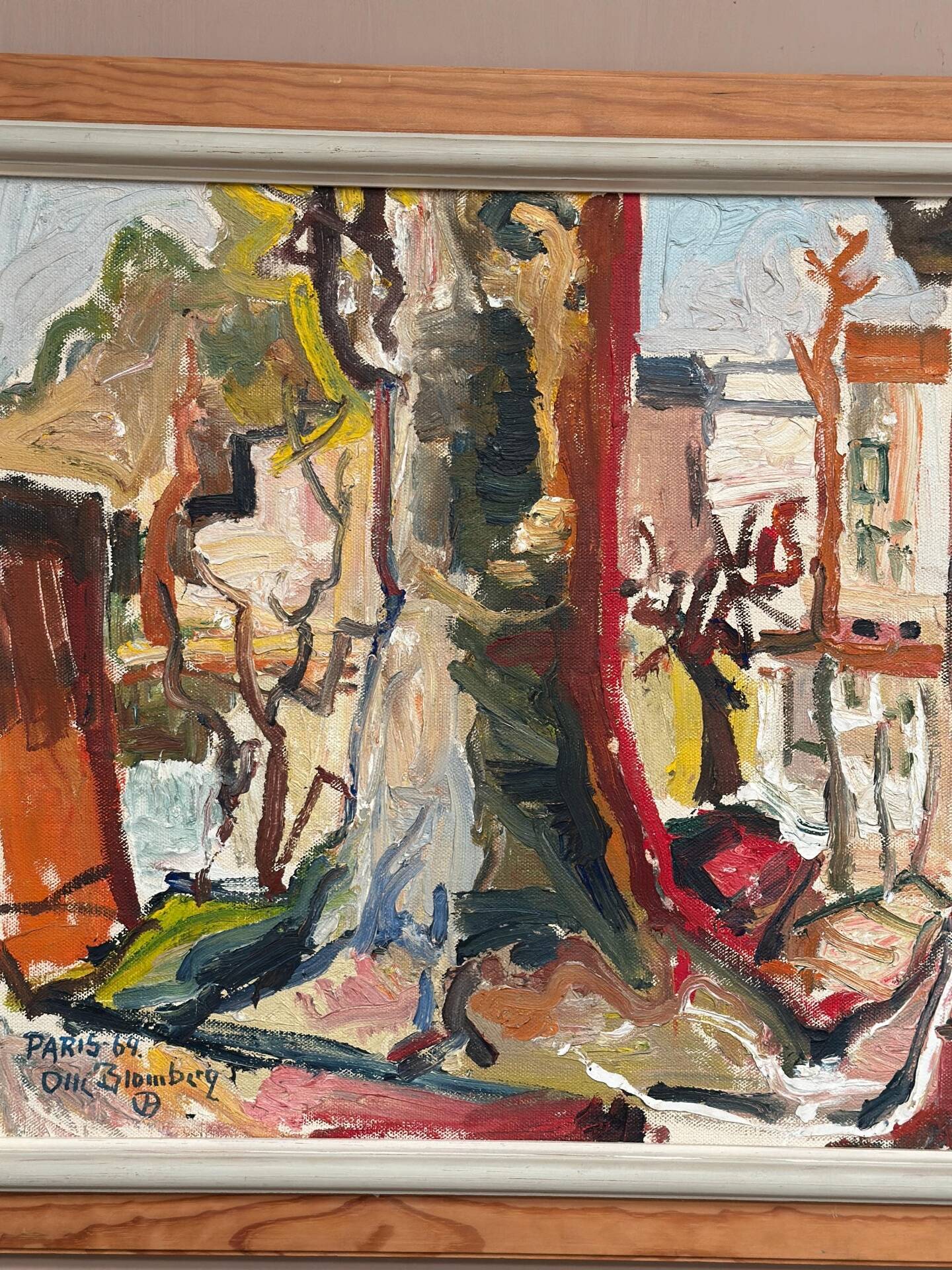 Original Swedish Oil On Panel – Paris (1964) – Olle Blomberg