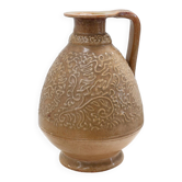 Perignem Salt-Glazed Stoneware Jug with Relief Decoration, Belgium, 1960s