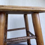 Chestnut and bamboo stool