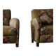 Modern Danish pair of curved lounge chairs, original fabric, Fritz Hansen, 1940.