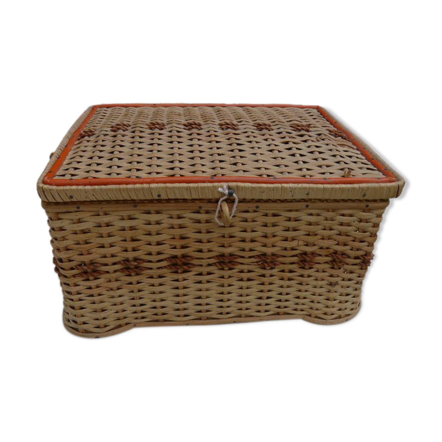 Vintage sewing box wicker bamboo 1950