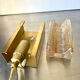Scandinavian midcentury wall light in crystal and brass