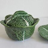 Cabbage tureen in vintage slip