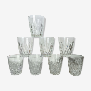 8 water glasses 60s