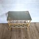 Porte-revue vintage en rotin, tablette vert sauge