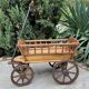 19th century cart in wood and wrought iron, garden cart, storage