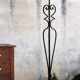 Vintage Black Wrought Iron Floor Lamp with Curved Arabesque Shape from the 60s/70s