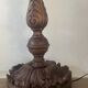 Antique carved wooden lamp 67cm