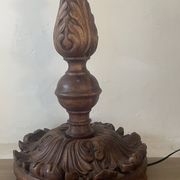 Antique carved wooden lamp 67cm