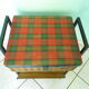Vintage worker on wheels, rattan, fabric, skaÏ, metal with formica shelf