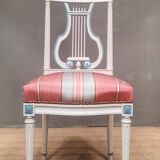Louis XVI style lacquered chair with lyre back