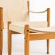 Safari chair in oak and footrest by Niels Eilersen for Erik Wørts