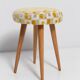 Yellow and beige mid-century stool, Europe, 1960s