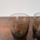 ensemble de 4 verres art déco verre ciselé marron