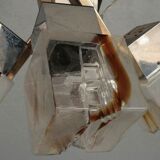 Lustre 1970 design verre et inox