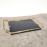 Black and gold serving tray circa 1960