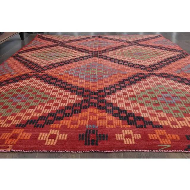 1970s Turkish Hand-Knotted Wool Cotton Red Area Rug 189x307