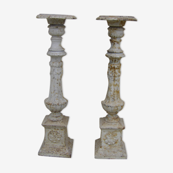 Garden cast iron candle holders