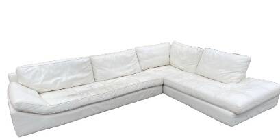 Leather sofa, white leather corner sofa, Crozatier