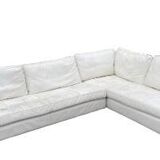 Leather sofa, white leather corner sofa, Crozatier