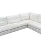 Canapé en cuir, canapé d’angle en cuir blanc, Crozatier