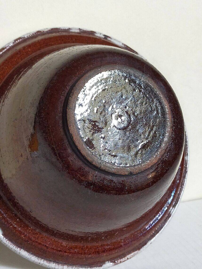 19th century enamelled earthenware salad bowl