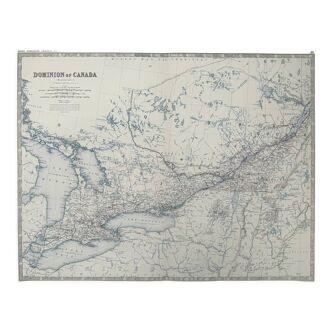 Carte ancienne du Canada (Western Sheet) vers 1869 Keith Johnston Royal Atlas Carte colorée à la main