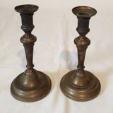 Pair of solid brass candlesticks